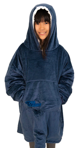 Tiktooky Blanket Hoodie Kids Oversized - Tiktooky wearable blanket hoodie oversized warm cozy navy blue
